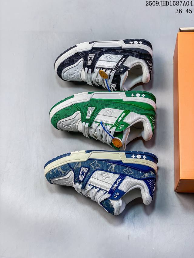 真标Louis Vuitton Trainer Sneaker Low 全新 Lv 路易威登 休闲运动文化百搭板鞋 尺码:36-45 Id:Jed178-Rdf
