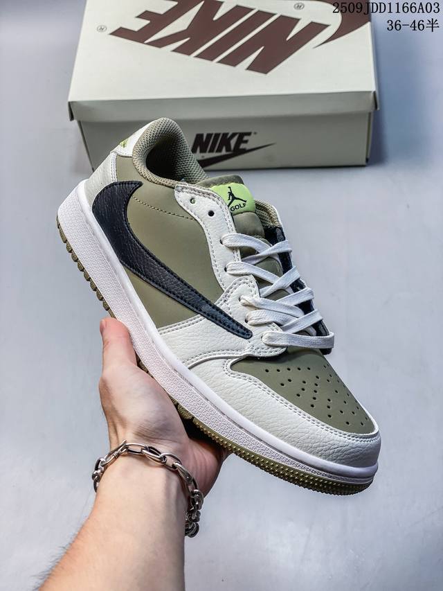 公司级Aj1倒勾Travis Scott X Air Jordan 1 ” Reverse Mocha “ Aj1乔1 Ts 闪电 联名倒钩 低帮文化篮球鞋 完