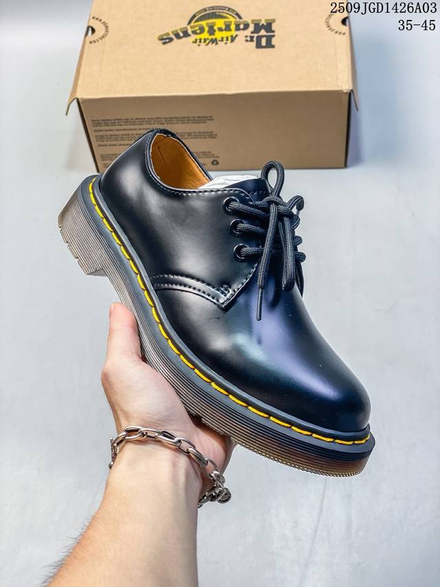 公司级Dr.Martens马汀博士 Martens 1461 Smooth Leather platform系列松糕低帮英伦骑士朋克复古机车厚底粗跟 马丁靴 采