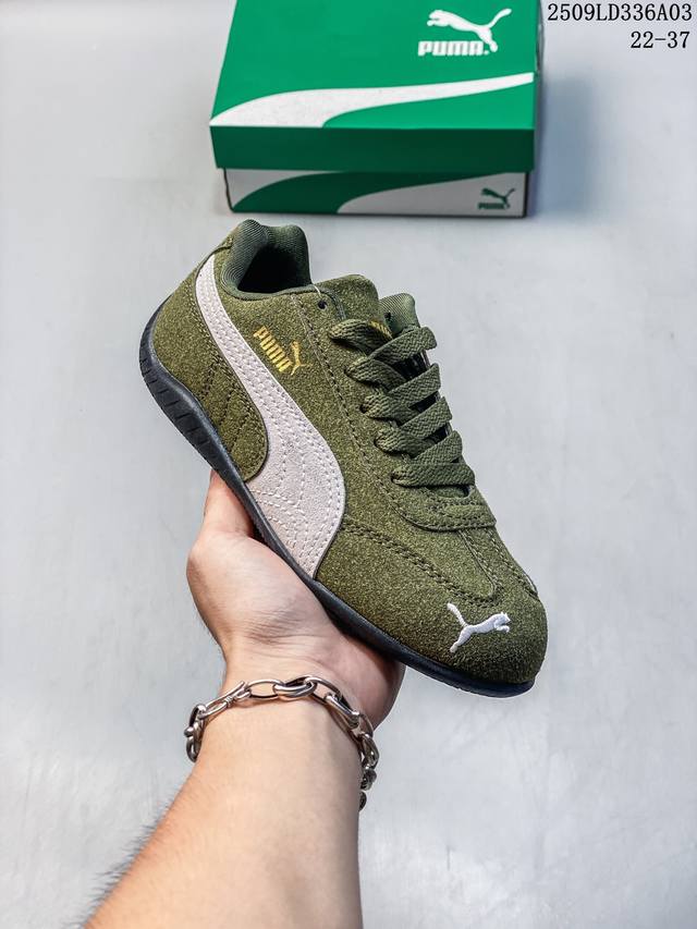 童鞋 puma Speedcat Og 彪马 低帮 粉白色 女款防滑耐磨低邦训练鞋生活休闲鞋赛车鞋 鞋型是puma联合赛车运动品牌Sparcoh专为专业赛车手而