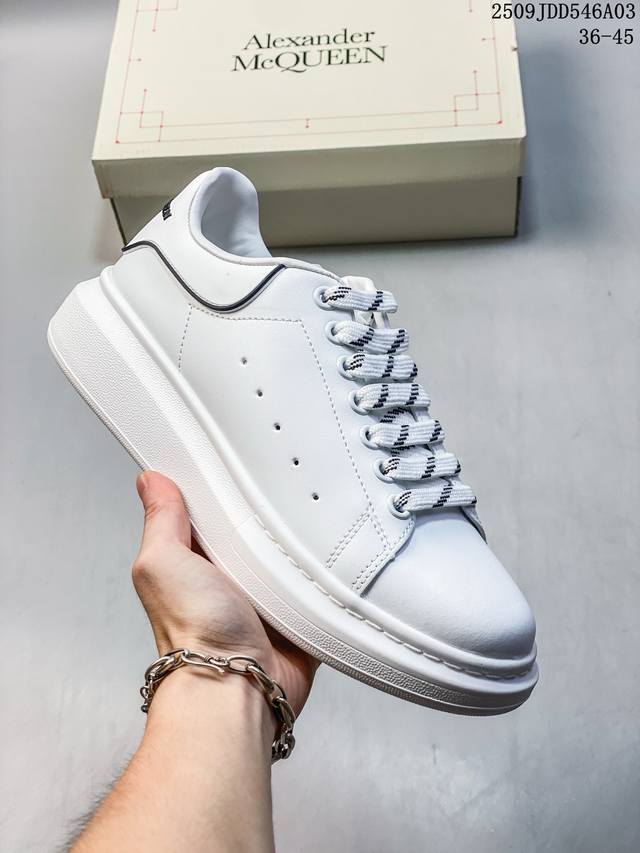 Alexandermcqueen 亚历山大 麦昆 Mcq 情侣款小白鞋 厚底增高休闲鞋 运动鞋板鞋 热销经典款 码数：35-45 尺码：如图 编码：09Jdd5