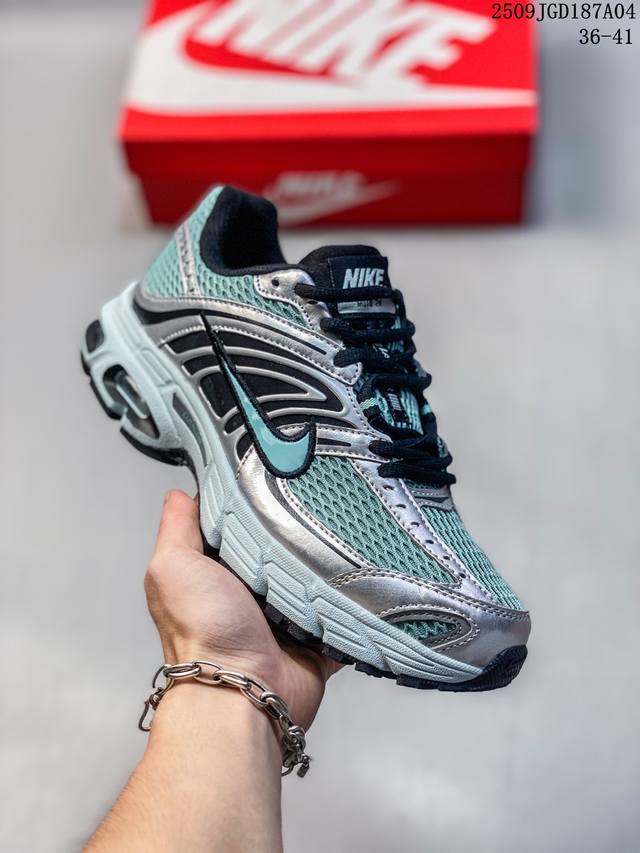 公司级耐克Nike V2K Run跑步鞋复古风潮 网面透气运动鞋 灰银紧致的鞋面材质提供良好的包裹性鞋侧 Swoosh以及鞋头部分搭配增添不少亮点的镀铬细节鞋垫