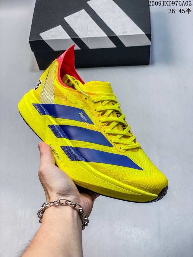 公司级阿迪达斯Adidas Adizero Boston 12 M夏季透气网眼竞速跑鞋Boost 缓震底 后跟加厚 呵护脚后跟 立体保护软绵鞋口 轻松穿脱不磨脚