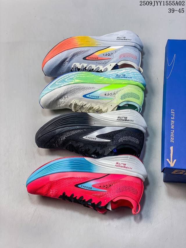 新品公司级 独家新款 布鲁克斯 Brooks 龙卷风Hyperion Elite 4pb碳板跑鞋 老爹鞋 厚底增高缓震慢跑鞋，Brooks Hyperion E