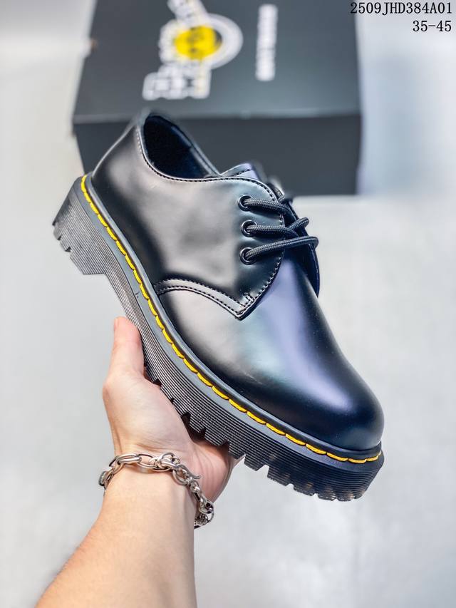 公司级Dr.Martens马汀博士 Martens 1461 Smooth Leather platform系列松糕低帮英伦骑士朋克复古机车厚底粗跟 马丁靴 采