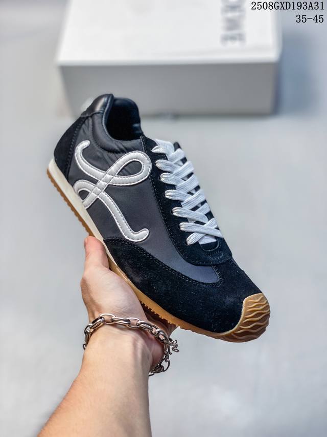配件丢失扣10元 Loewe罗意威 Ballet Runner 2.0小牛皮 圆头系带 低帮 生活休闲鞋 罗意威全新版大头运动鞋Ballet Runner2.0