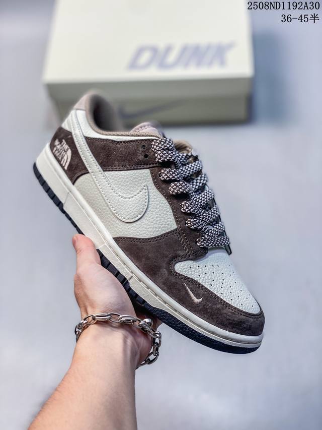 福利推荐特价 Nike Sb Dunk Low“ 北面联名 黑褐” 周年高端定制 低帮休闲板鞋 定制鞋盒 大厂纯原品质出货 超高清洁度 皮料切割干净无任何毛边