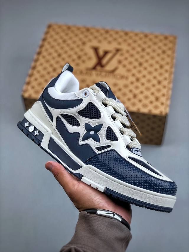 F版 Louis Vuitton Trainer Sneaker Low Lv路易威登低帮板鞋 正确一致Tpr光泽组合鞋底 耐弯折滴塑支持片 原版购入历时近两个
