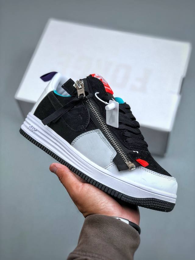 Acronym X Nike Lunar Force 1联名款拉链 原楦头原纸板 打造纯正低帮空军版型专注外贸渠道 全掌内置蜂窝气垫 原盒配件 原厂中底钢印、拉