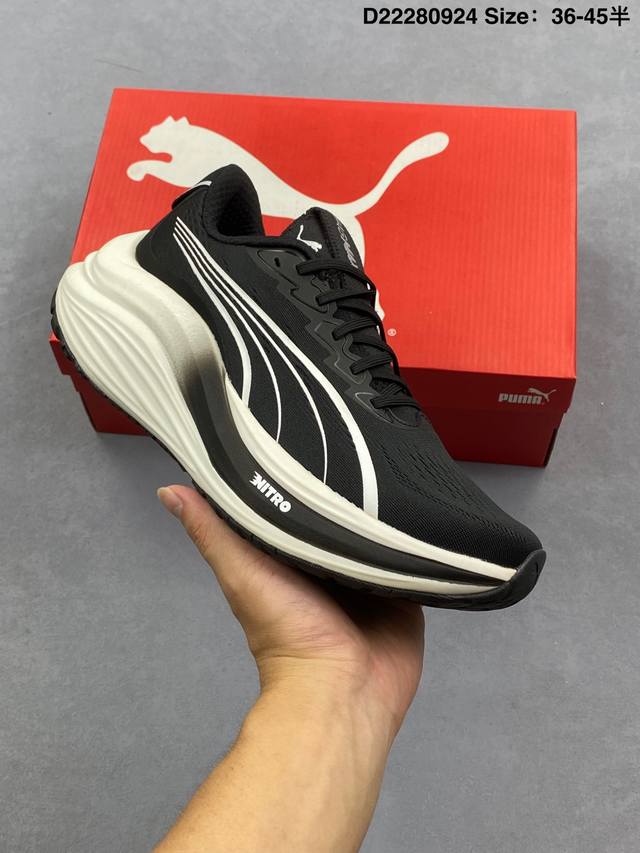 公司级puma Deviate Nitro 彪马 缓震训练跑鞋透气 舒适防滑耐磨 低帮 休闲跑步鞋 货号:310089-02 尺码:36 37 37.5 38