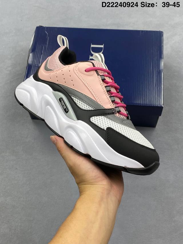 法国高奢时装品牌-迪奥 桀傲 Dior Homme B22 Trainer Sneaker系列复古厚底老爹风休闲运动慢跑鞋3Sn231Yjg_H000 码数：如