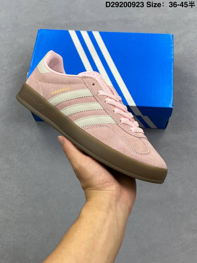 Adidas Originals Gazelle Indoor 三阿迪达斯叶草休闲防滑耐磨低帮板鞋 鞋头出色设计 塑就出众贴合感 稳固的后跟贴合足部曲线设计 软