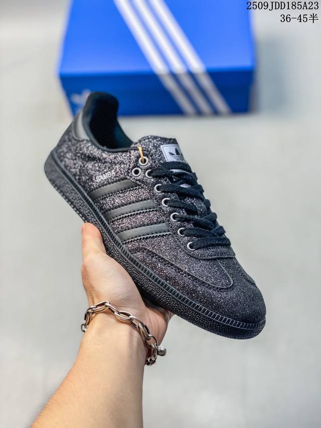 阿迪达斯三叶草Adidas Originals Samba Vegan Og”Spd“桑巴舞系列绅士德训足球风百搭低帮休闲运动板鞋 79号 货号Jq8735 9