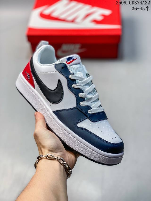 真标半码 Nike 耐克Court Borough低帮防滑耐磨轻便板鞋 尺码：见图 编码：09Jgd374A22