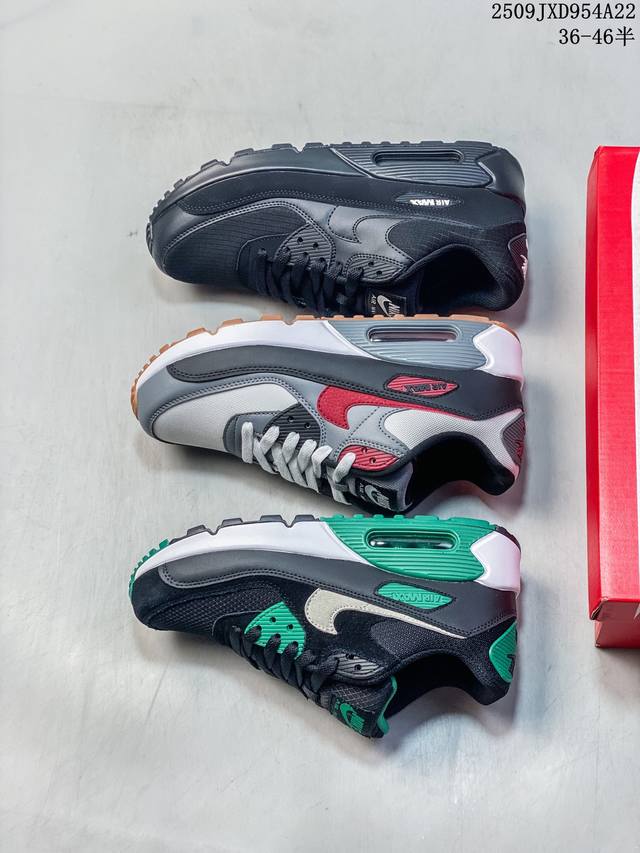 公司级Nike Air Max 90 初代复古气垫百搭休闲运动慢跑鞋复古小气垫史上第一双可视气垫跑鞋 凭借着 Air Max 气垫带来的舒适脚感和鞋面面料上的不
