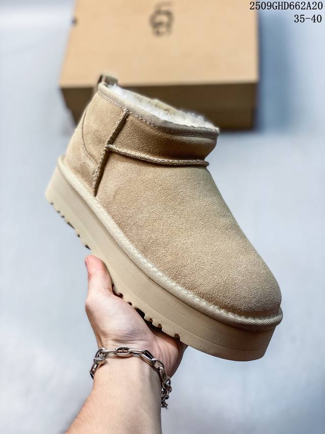 Ugg 1116109 Classic Ultra Mini 冬季加毛保暖雪地靴 皮毛一体短靴 码数：如图 编号：09Ghd662A20