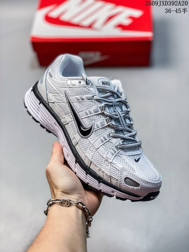 真标带半码 Nike p-6000舒适复古网布防滑耐低帮休闲跑步鞋白银银灰色黑白 尺码：如图 编码：09Jxd392A20