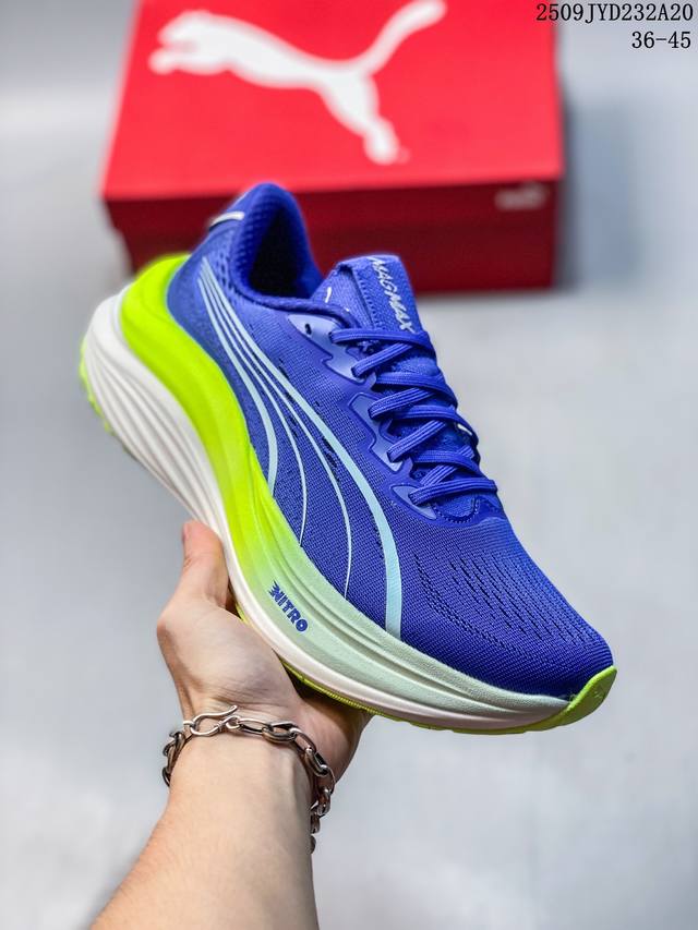 公司级puma Deviate Nitro 彪马 缓震训练跑鞋透气 舒适防滑耐磨 低帮 休闲跑步鞋 货号:310089-02 尺码:36 37 37.5 38