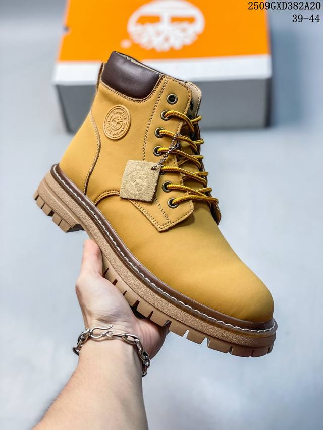 Timberland添柏岚 天伯伦户外高帮休闲大黄靴系列 #广东大厂品质 原盒原包装 #24Ss新款 时尚潮流搭配 面料采用意大利顶级磨砂细纹牛皮 搭配防臭防腐