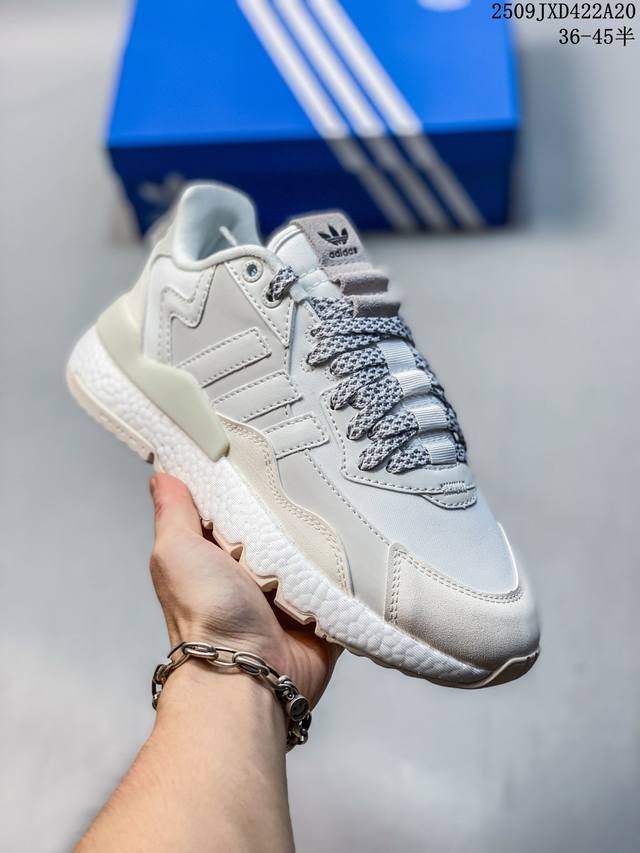 Adidas 三叶草 Nite Jogger 男女情侣复古缓震休闲鞋 Fz3665 尺码：如图 编码：09Jxd422A20