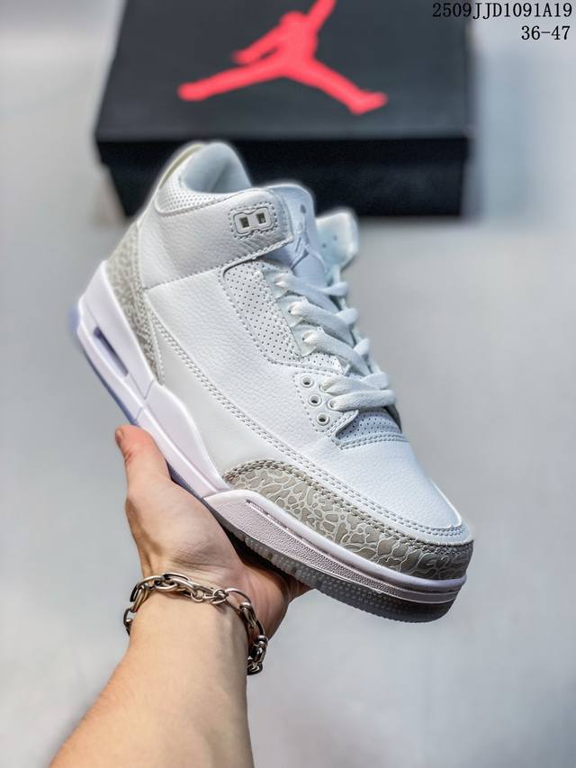Air Jordan 3 Retro 迈克尔 乔丹Aj3代中帮复古休闲运动文化篮球鞋 货号:Ck9246-102 尺码:36-47 编码：09Jjd1091A1