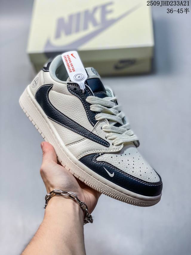 乔丹Nike Air Jordan 1 Low 定制配色乔1联名-高端定制倒钩联名款低帮复古文化板鞋 Qy0268 966 码数：36 36.5 37.5 38