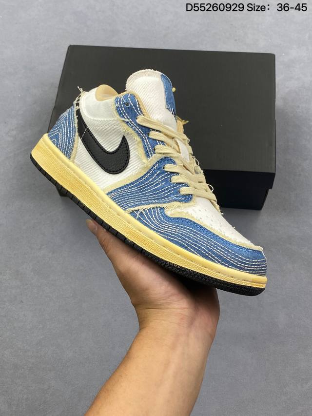 真标Nike Air Jordan 1 Low Og 耐克 Aj1乔1低帮休闲板鞋 官方货号:Fn7670-493 尺码:36 36.5 37.5 38 38.