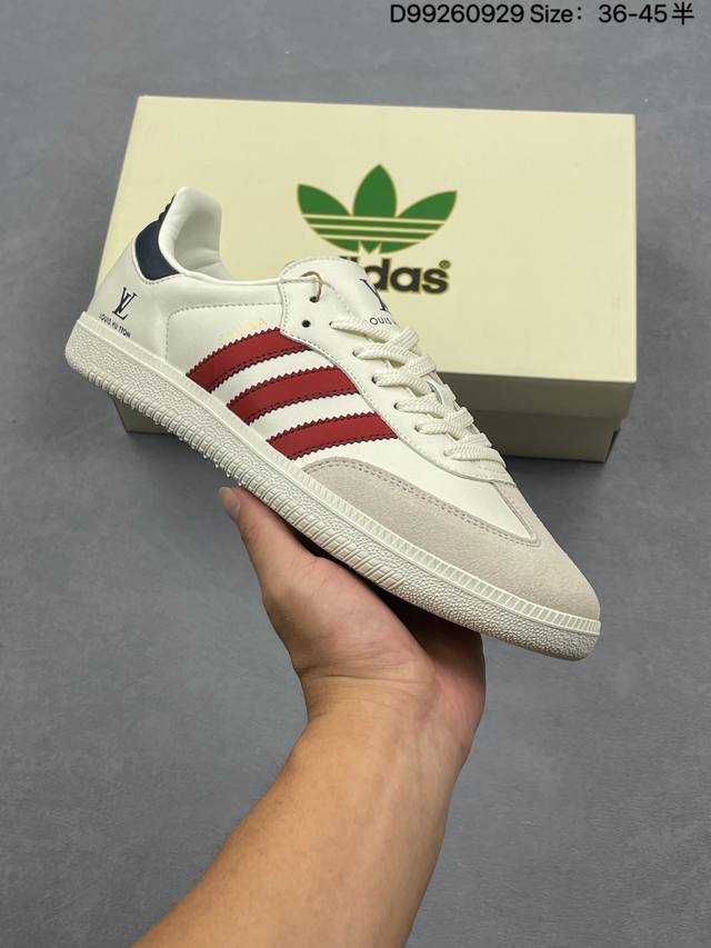 阿迪达斯三叶草Adidas Originals Samba Og 桑巴舞系列绅士德训足球风百搭低帮休闲运动板鞋 货号：Dd6607 尺码：36-45带半码 Id