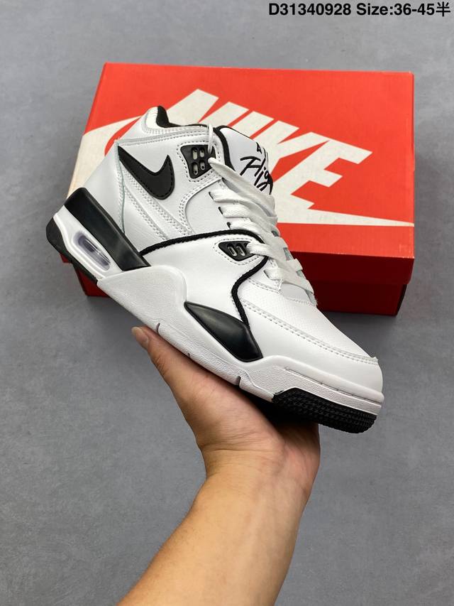 公司级耐克Nike Air Flight 89男子运动鞋 Aj4兄弟款 白红篮球鞋 钢印注胶孔 重塑80年代后期非凡篮球战靴的经典风范,利落皮革结构搭载卓越缓震