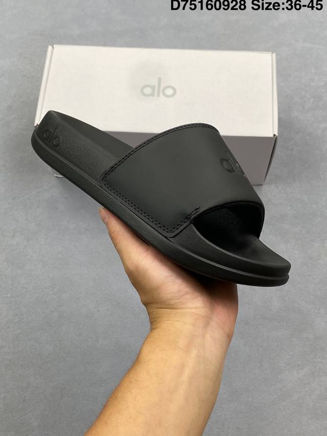 Alo Yoga Unisex It 舒适百搭 防滑防磨一字拖鞋 男女同款 黑色 尺码：如图 编码：D75 928