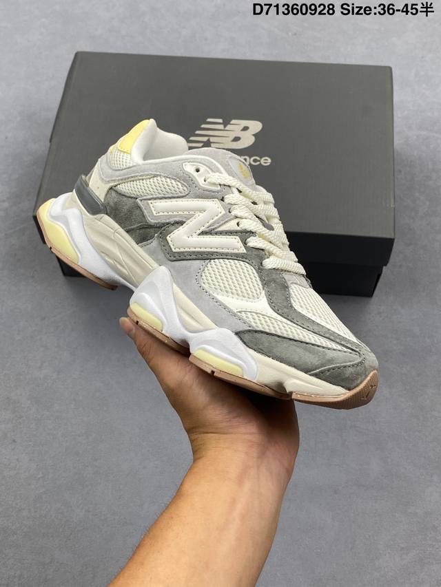 公司级：New Balance 9060系列 新百伦 复古休闲运动慢跑鞋 鞋面大身由空间双格及磨砂鞋面拼接而生 采用大面积网眼以及麂皮材质覆盖鞋身 还原经典气质