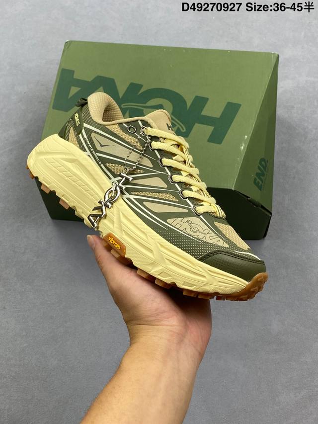 Hoka Mafate Speed 2 超轻厚底轻量山地跑步鞋 原装轻量化材料Fresh Foam 超轻量中底全部用料过3C认证 滚动平衡科技减少33%能量消耗