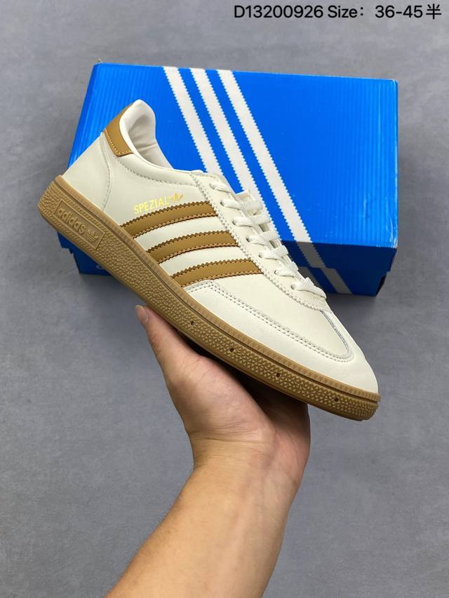 公司级Adidas Handball Spezial 官方正确版本 阿迪达斯经典款 复古休闲板鞋 全鞋采用反毛皮制作 牛筋耐磨大底 承载青春情怀的板鞋 经典三条