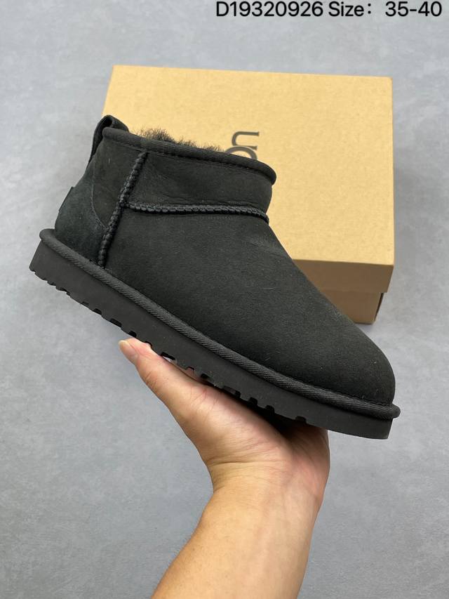 Ugg Classic Ultra Mini 周冬雨 王一博同款 薄底短款雪地靴 小红书爆款 羊毛一体迷你短靴 优选翻毛皮鞋面 手感细腻 羊毛内里 舒适亲肤 茸