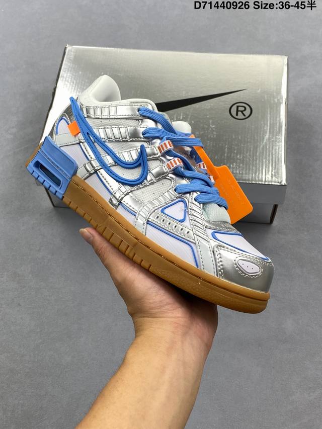 公司级Off-White X Nike Air Rubber Dunk 2.0橡胶扣篮系列皮革框架低帮休闲运动滑板板鞋 官方货号:Cu6015-100 尺码:3