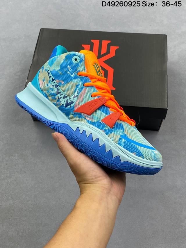 耐克Nk Kyrie 7 pre Heat Ep Lt Tl3 原盒欧文七代 鲨鱼齿战靴 休闲运动中帮篮球鞋男鞋外底耐磨性能最佳 货号：Cq9327- Size