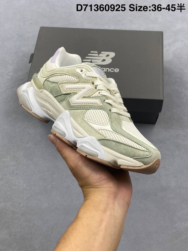 公司级New Balance 9060系列 新百伦 复古休闲运动慢跑鞋 鞋面大身由空间双格及磨砂鞋面拼接而生 采用大面积网眼以及麂皮材质覆盖鞋身 还原经典气质