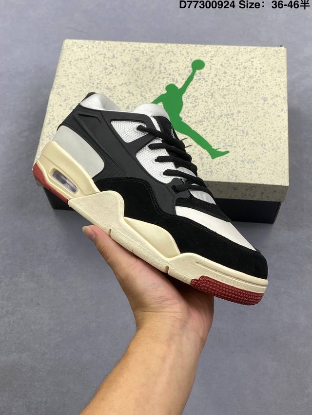 真标带半码 Air Jordan 4 Rm Black Sail 重置黑白 Aj4 乔丹4代 Aj4 乔4 重置黑白 乔丹篮球鞋系列 整鞋采用皮革与麂皮材料打造