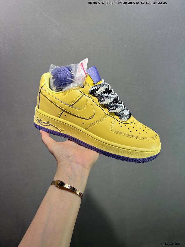 公司级Bobe Bryant X Air Force 1 Low 科比黑紫 原楦头原纸板 打造纯正空军版型 #专注外贸渠道 全掌内置蜂窝气垫 #原盒配件 原厂中