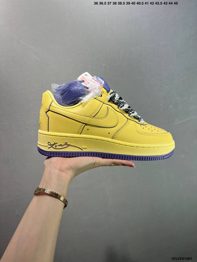 公司级Bobe Bryant X Air Force 1 Low 科比黑紫 原楦头原纸板 打造纯正空军版型 #专注外贸渠道 全掌内置蜂窝气垫 #原盒配件 原厂中