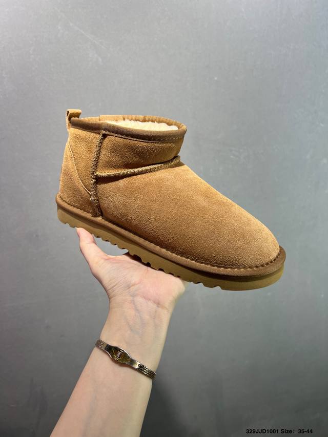 Ugg Classic Ultra Mini 周冬雨 王一博同款 薄底短款雪地靴 小红书爆款 羊毛一体迷你短靴 优选翻毛皮鞋面 手感细腻 羊毛内里 舒适亲肤 茸