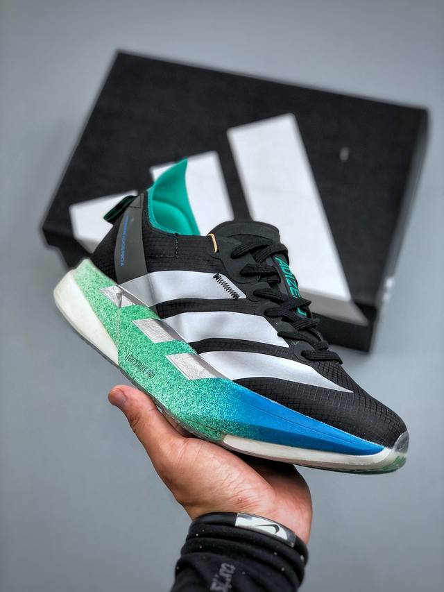 Adidas Adizero Adios pro 4M 马拉松飞线贾卡轻质透气休闲运动跑步鞋采用双层透气网纱 Flywire动态飞线绑缚鞋面材质 内置Zoom小