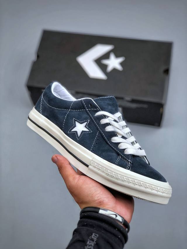 Converse One Star 95 全翻毛皮白蓝低帮复古休闲运动滑板鞋 货号：A 97C 尺码：35-44 半