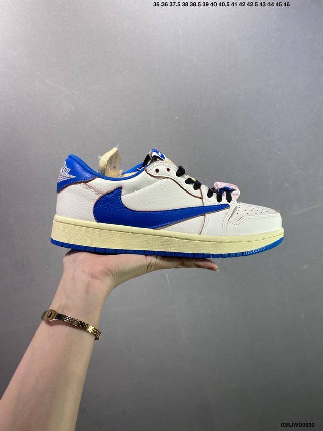 公司级Aj1倒勾Travis Scott X Air Jordan 1 ” Reverse Mocha “ Aj1乔1 Ts 闪电 联名倒钩 低帮文化篮球鞋 完