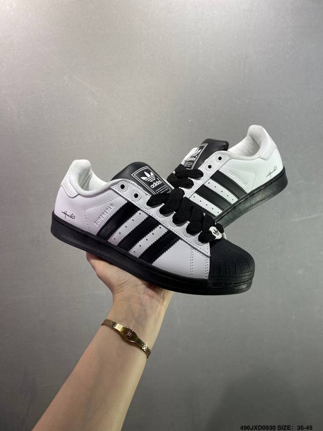 Adidas Originals Superstar 白黑 复古潮流 防滑耐磨 低帮 男女款 货号 Ji0124 号码：35-45 Id：496Jxd0930