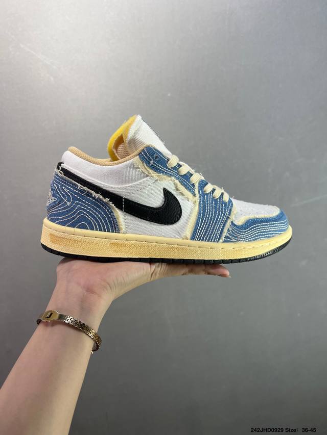 真标Nike Air Jordan 1 Low Og 耐克 Aj1乔1低帮休闲板鞋 官方货号:Fn7670-493 尺码:36 36.5 37.5 38 38.