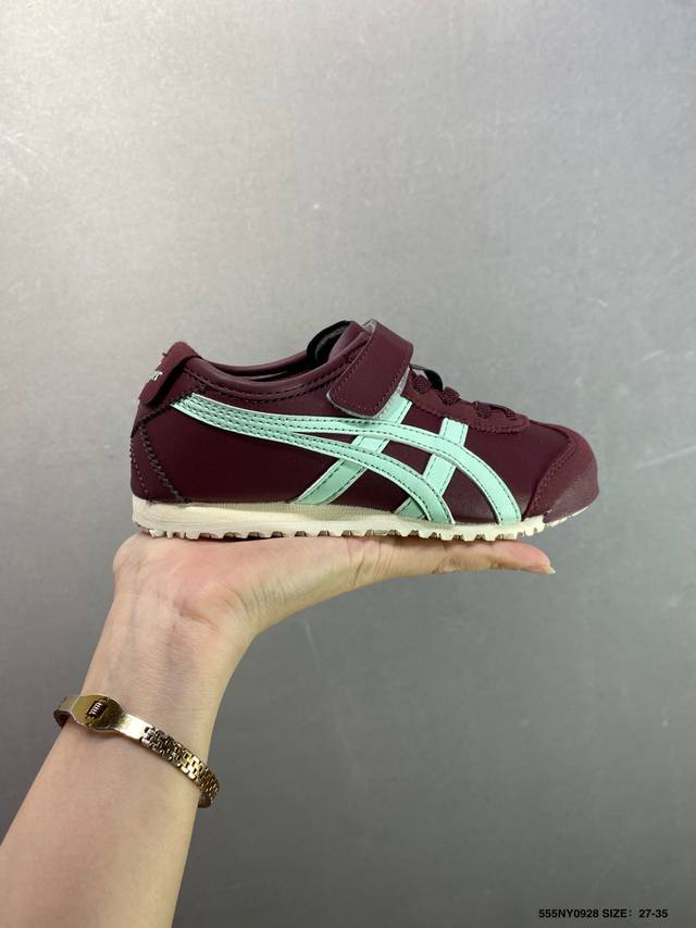 童鞋Onitsuka Tiger Mexico 66 Kids 鬼冢虎手工鞋系列 货号:1184A049-103 Size:27-35 编码：555Ny0928