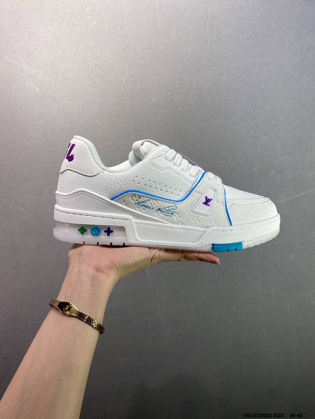 路易威登 Louis Vuitton Lv路易威登板鞋 新款 Lv Trainer最新配色运动鞋 L家 篮球鞋风格运动鞋 该鞋由艺术总监 Virgil Ablo