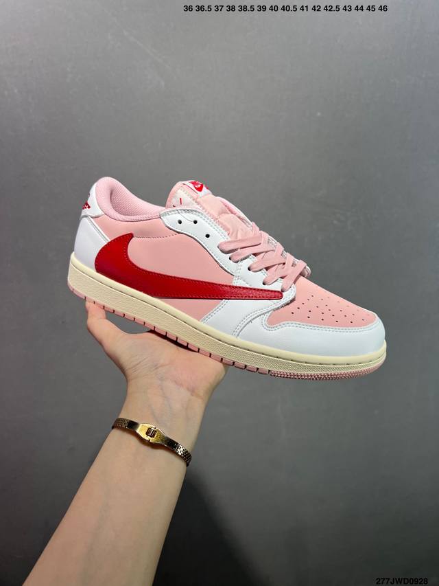 公司级Aj1倒勾Travis Scott X Air Jordan 1 ” Reverse Mocha “ Aj1乔1 Ts 闪电 联名倒钩 低帮文化篮球鞋 完