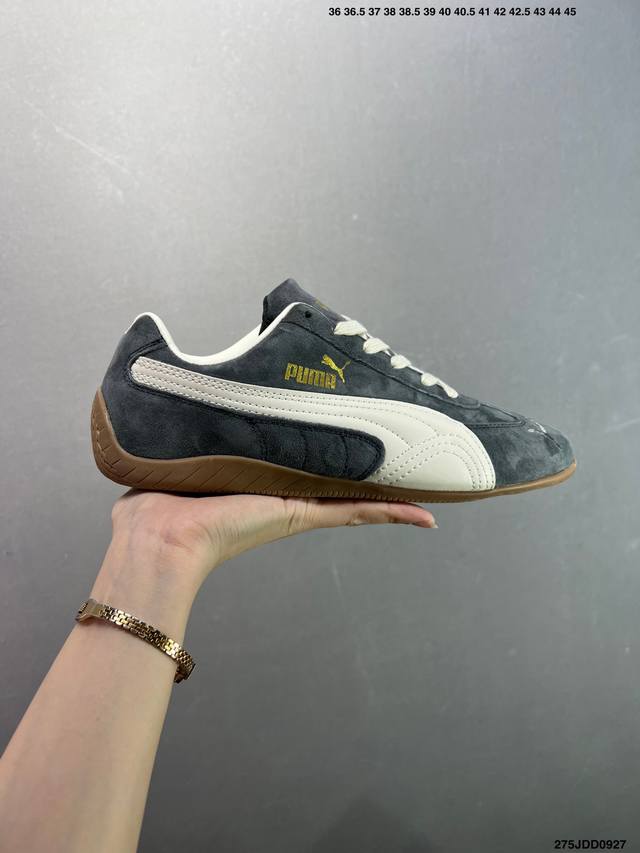puma Speedcat Archive 早在1981年，puma凭借Speedcat将快速发展的一级方程式赛车带到了街头。今天，我们借助Speedcat重新